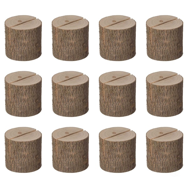 Vintiquewise Natural Wooden Rustic Table Wood Place Card Holder, PK 24 QI004045.24 - main